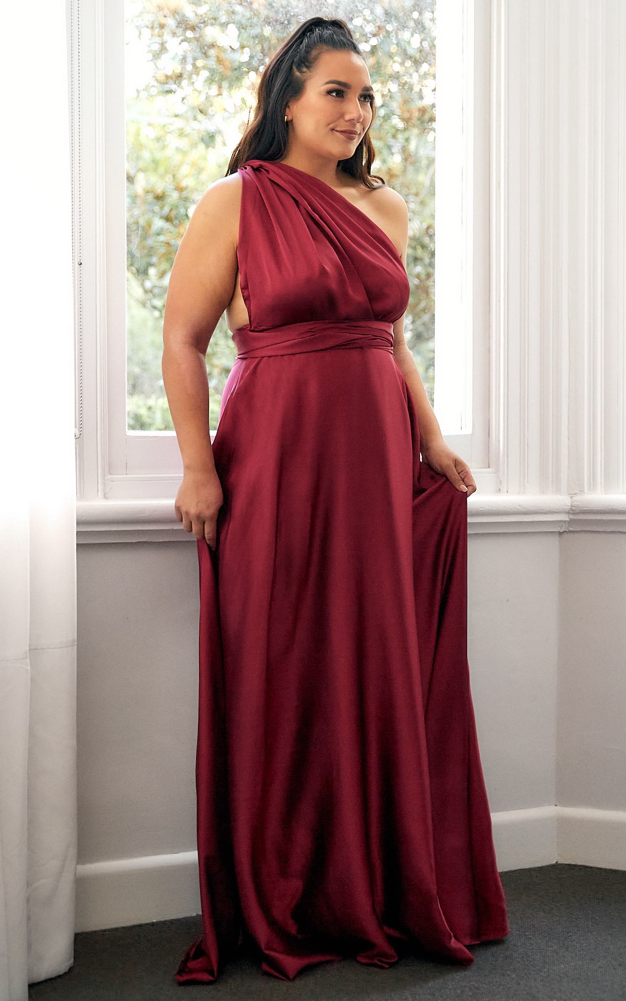 Roman Multiway Maxi Dress - Burgundy Wine