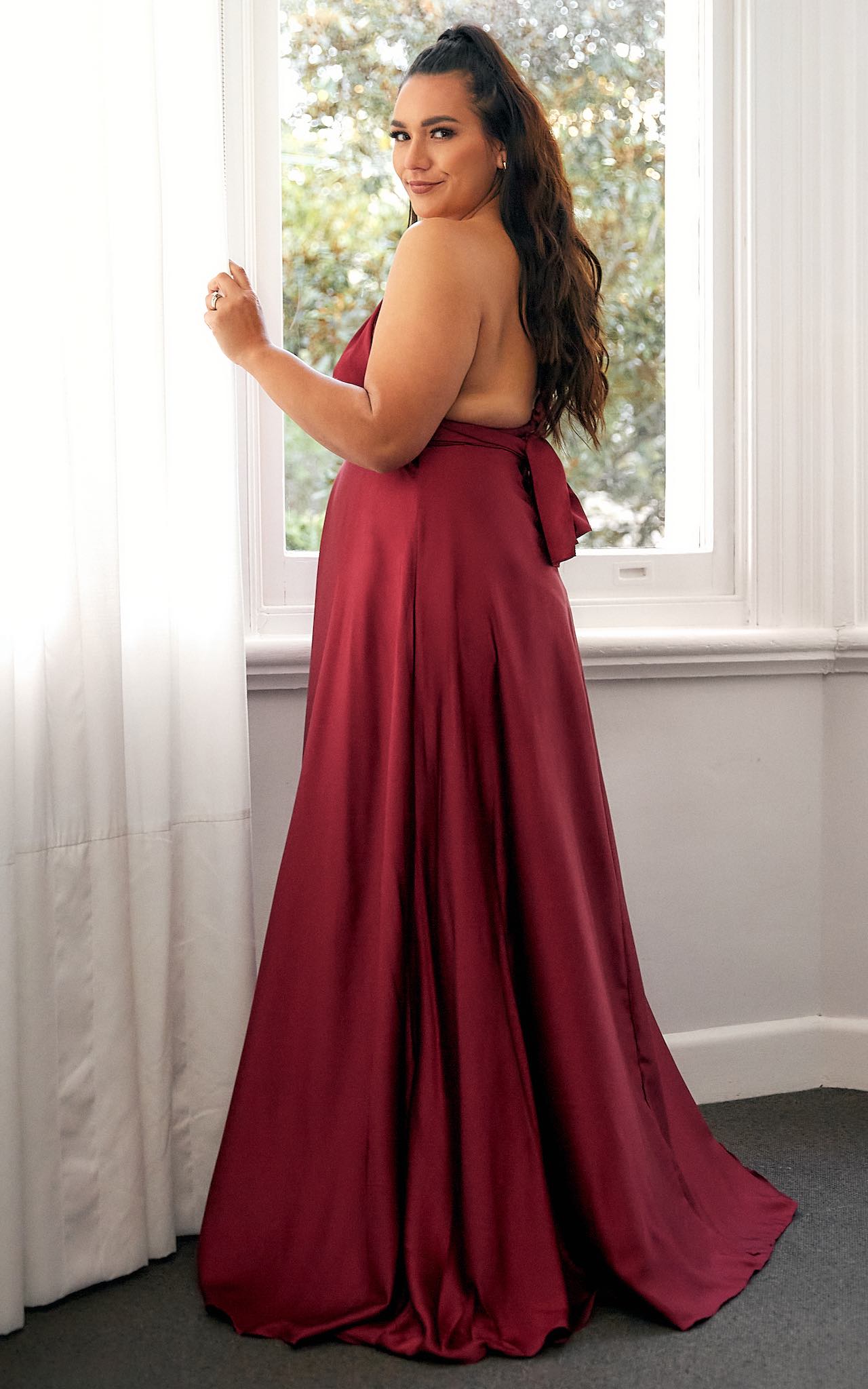 Roman Multiway Maxi Dress - Burgundy Wine