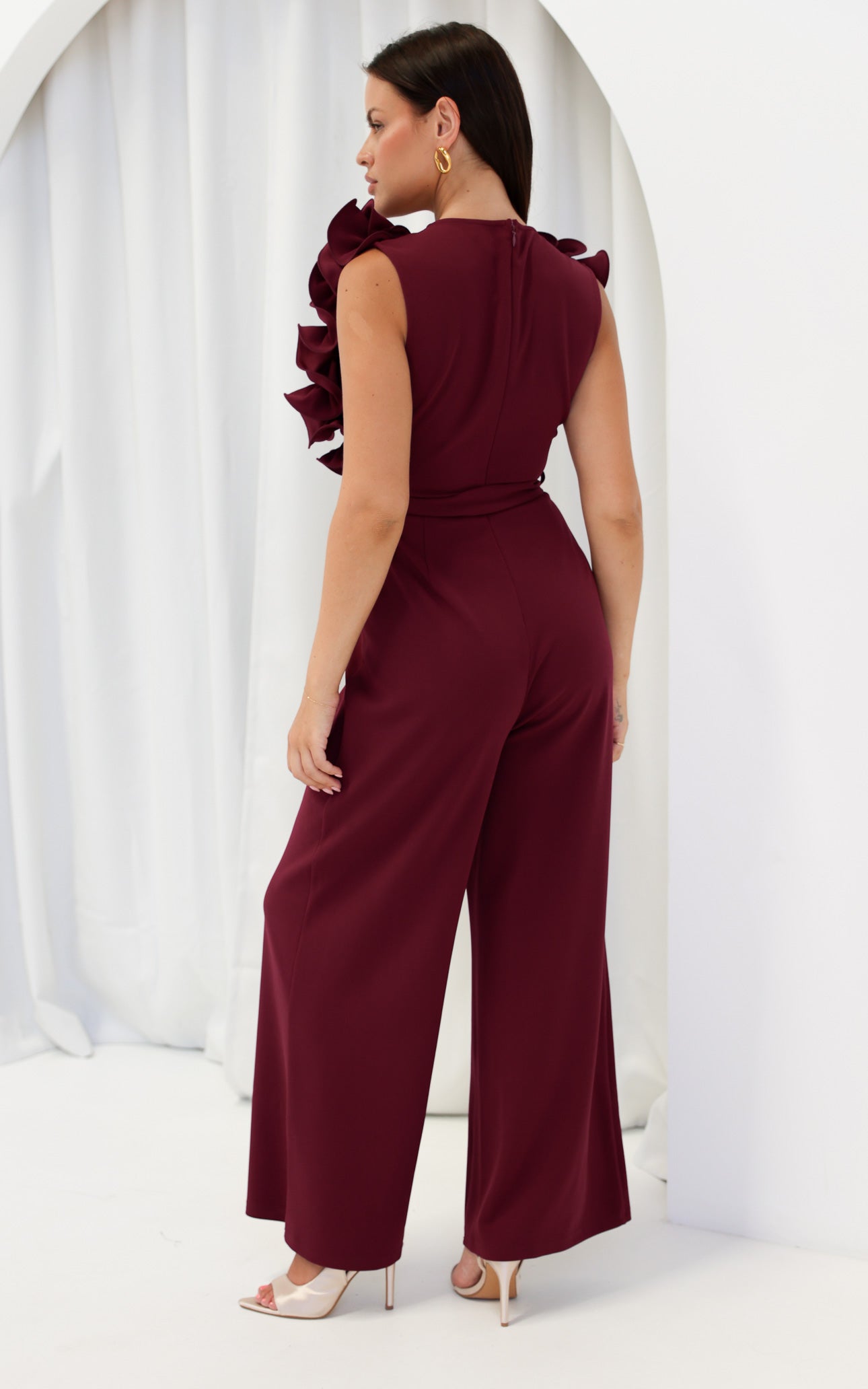 Rosaline Wide Leg Jumpsuit - Wine