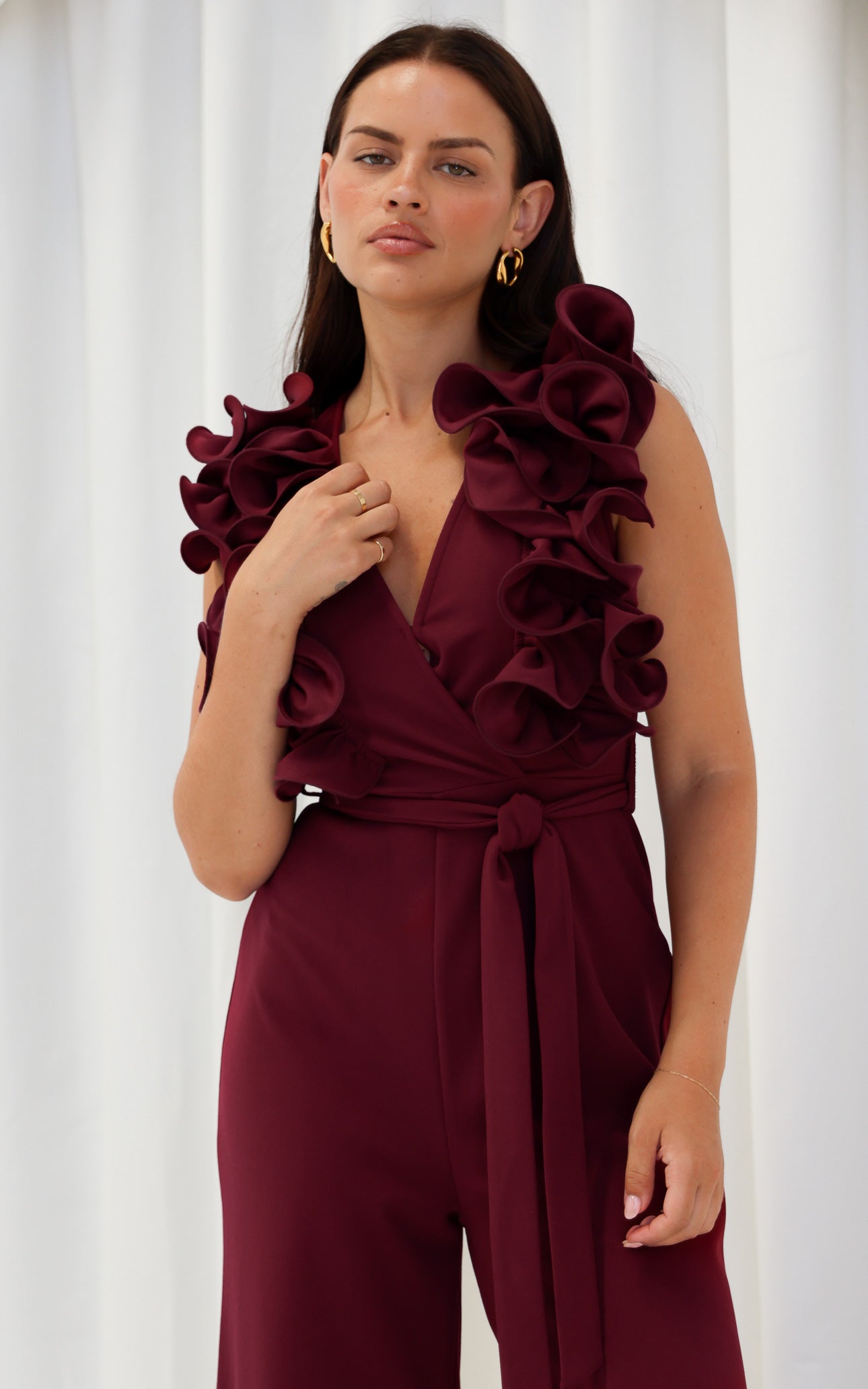 Rosaline Wide Leg Jumpsuit - Wine