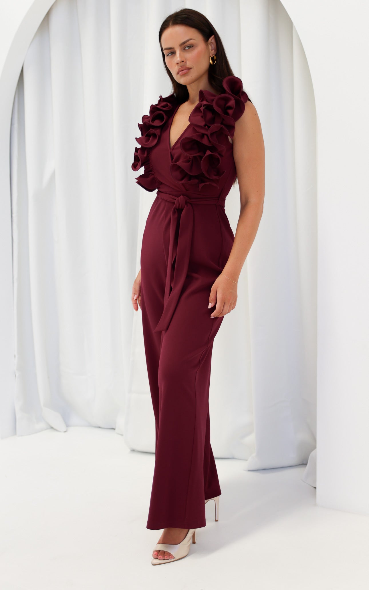 Rosaline Wide Leg Jumpsuit - Wine