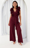 Rosaline Wide Leg Jumpsuit - Wine