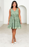 Rosella Mini Dress - Sage Green