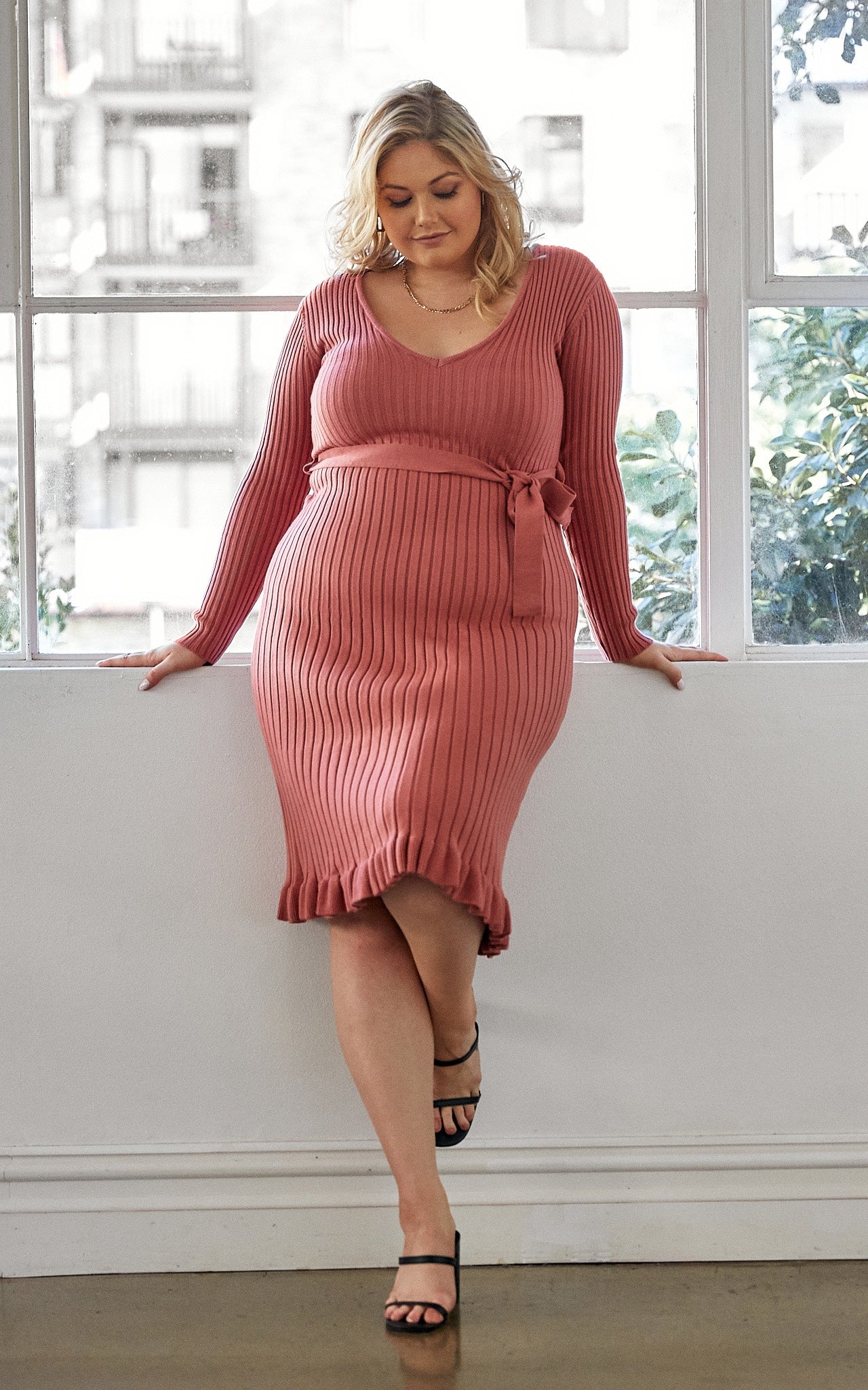 Rosetta Knit Dress - Rose