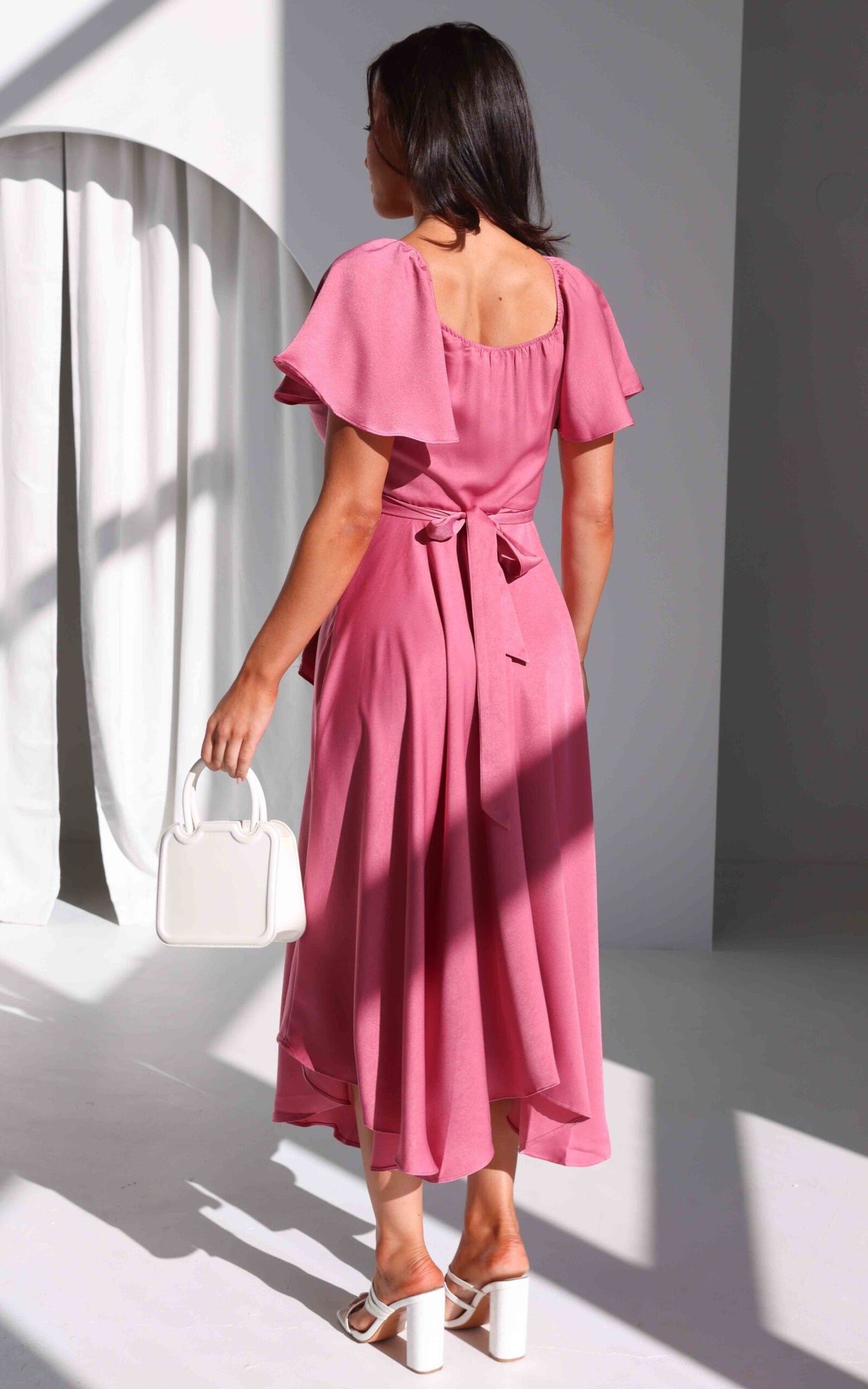 Rossetti Short Sleeve Wrap Maxi Dress - Rose