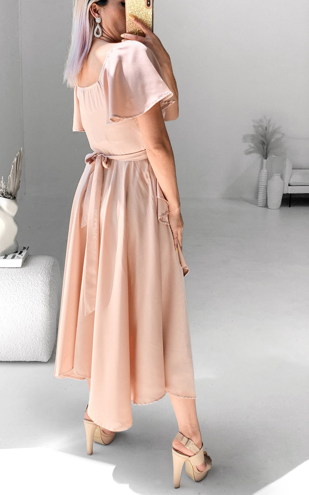 Rossetti Short Sleeve Wrap Maxi Dress - Rose Gold