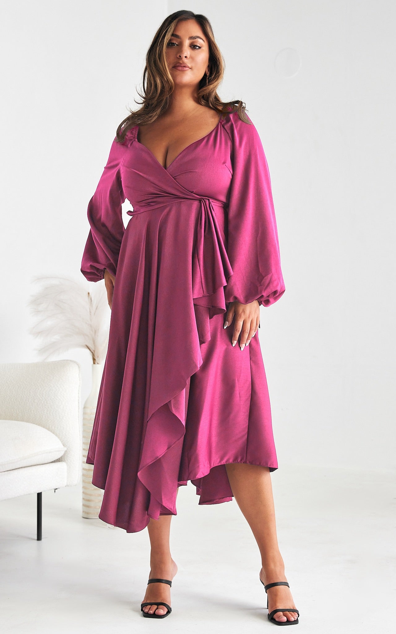 Rossetti Wrap Maxi Dress - Magenta