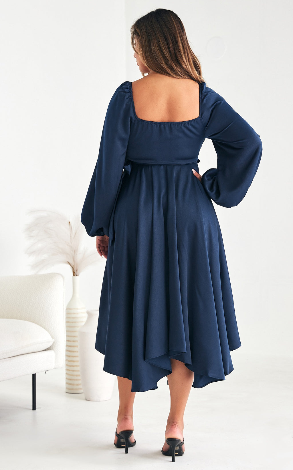 Rossetti Long Sleeve Wrap Maxi Dress - Navy