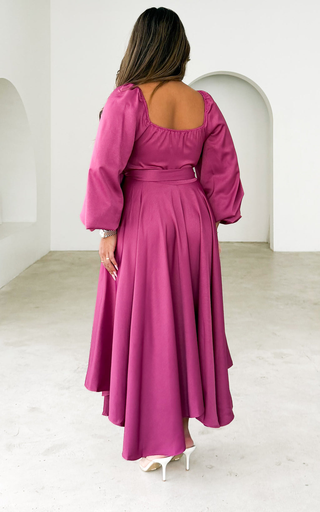 Rossetti Long Sleeve Wrap Maxi Dress - Magenta