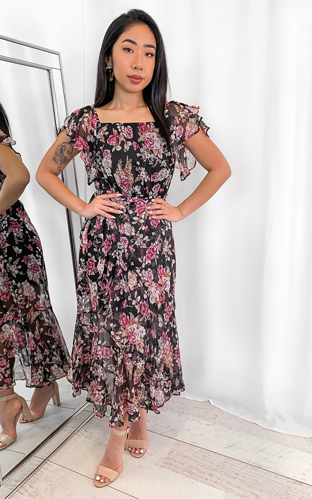 Roxie Dress - Black Floral