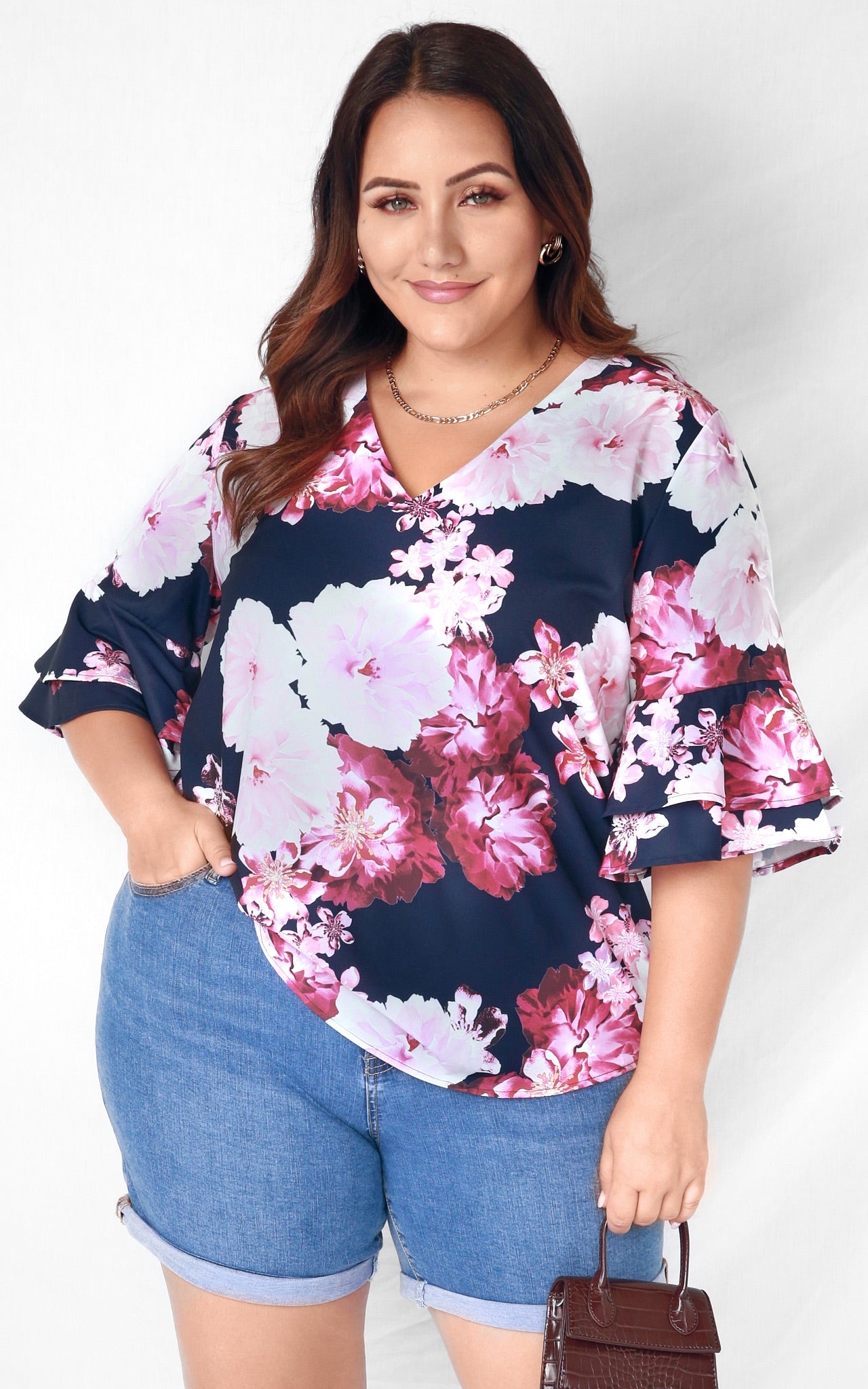 Royal Mile Top - Navy Floral