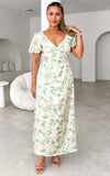 Roza Maxi Dress - Cream Sage Floral