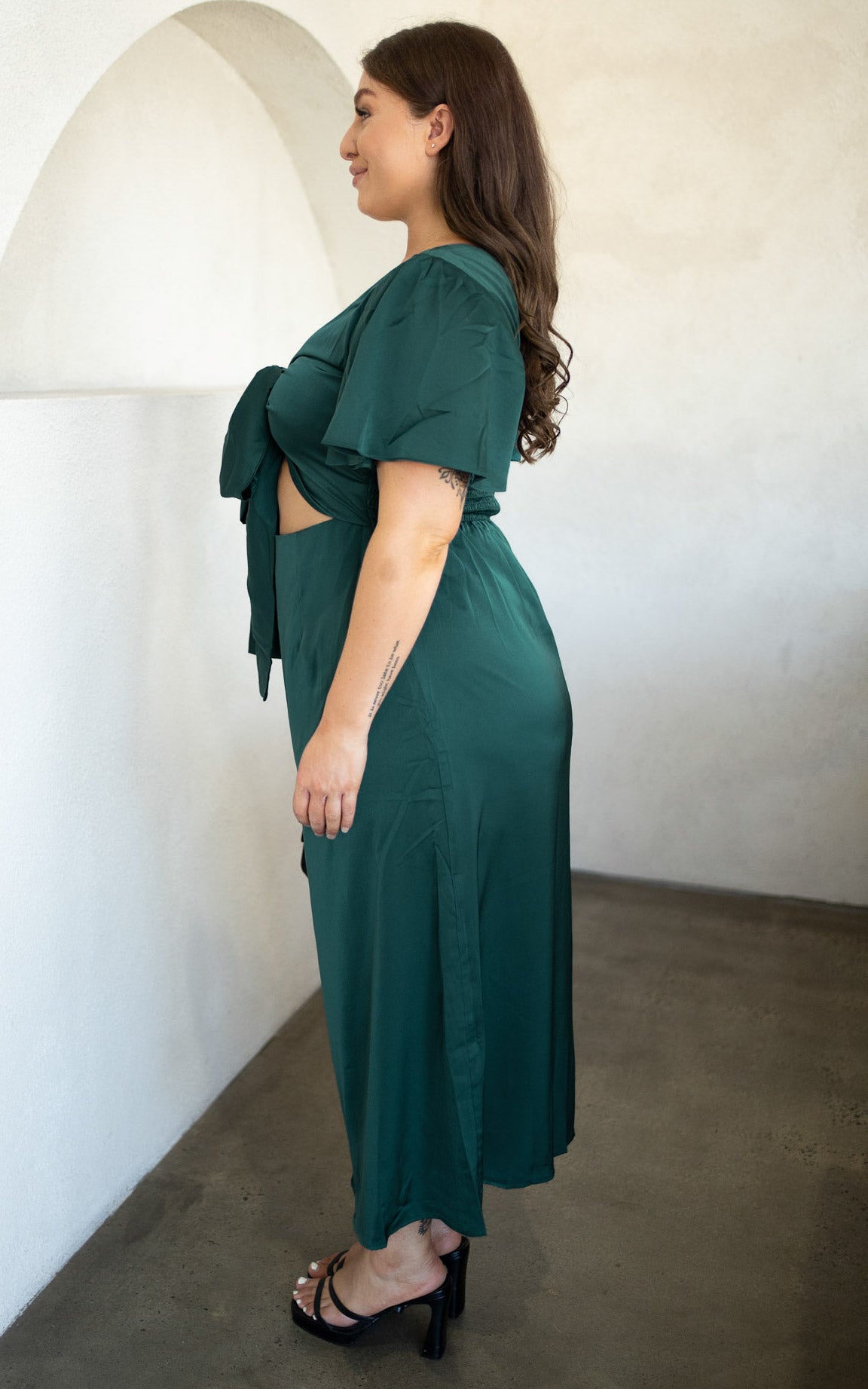 Roza Short Sleeve Maxi Dress - Emerald