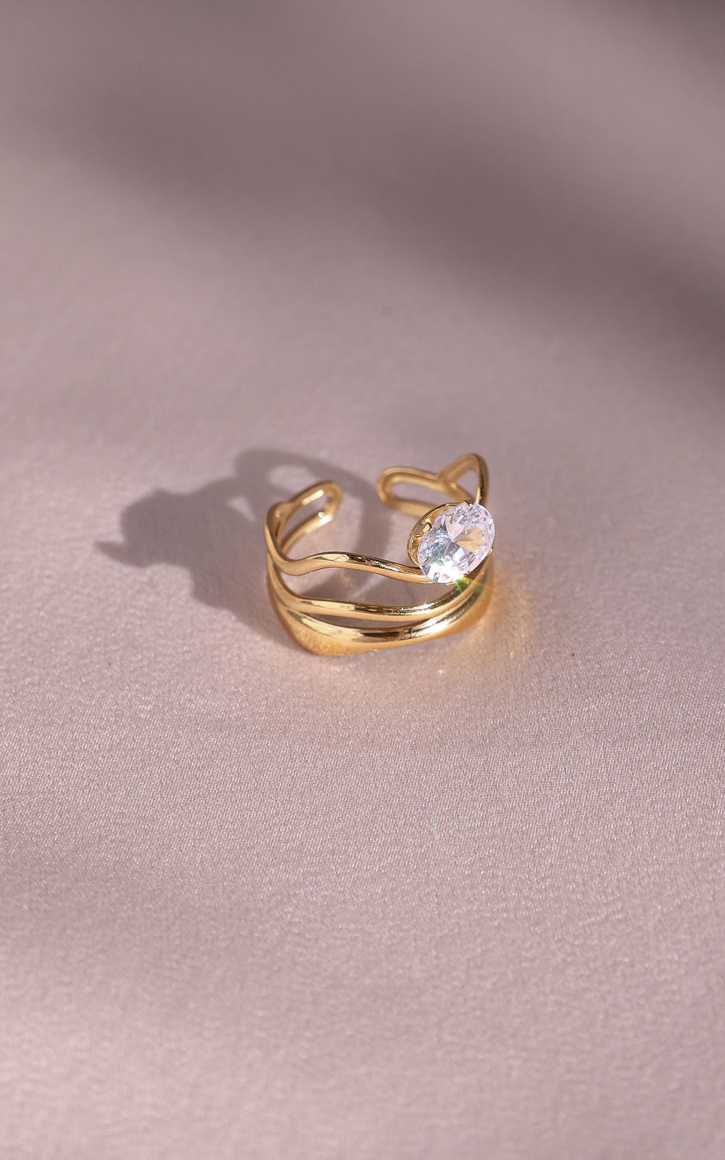 Rafferty Ring - Gold Oval Stone Wave