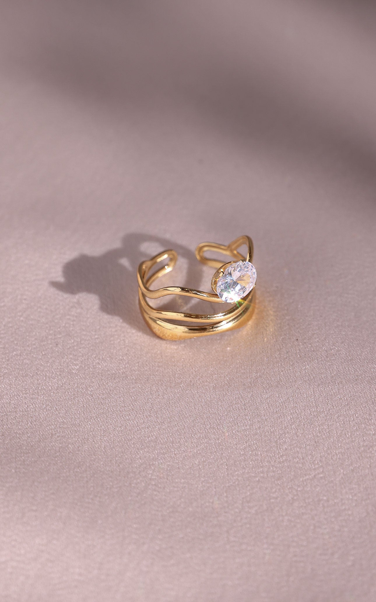 Rafferty Ring - Gold Oval Stone Wave