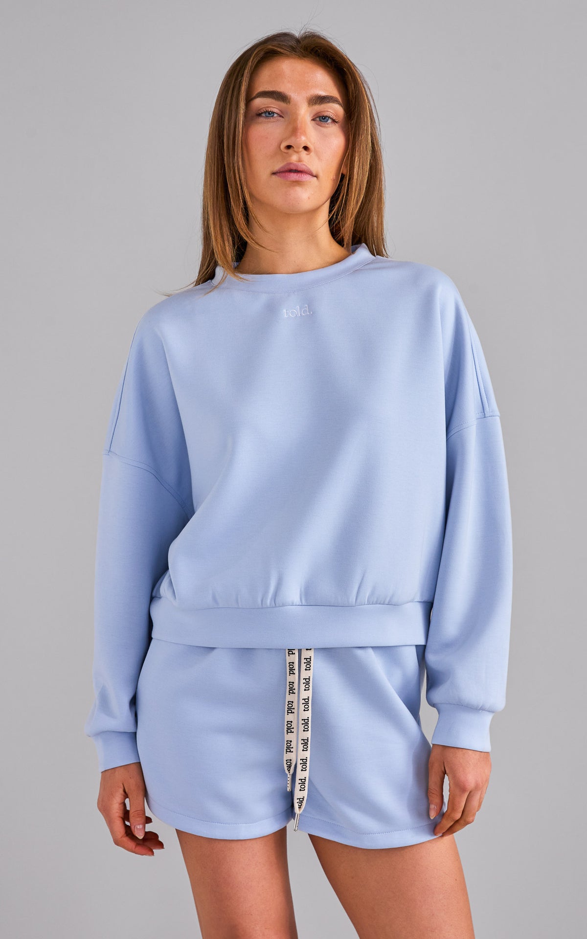 Rehka Crew Neck Jumper - Light Blue