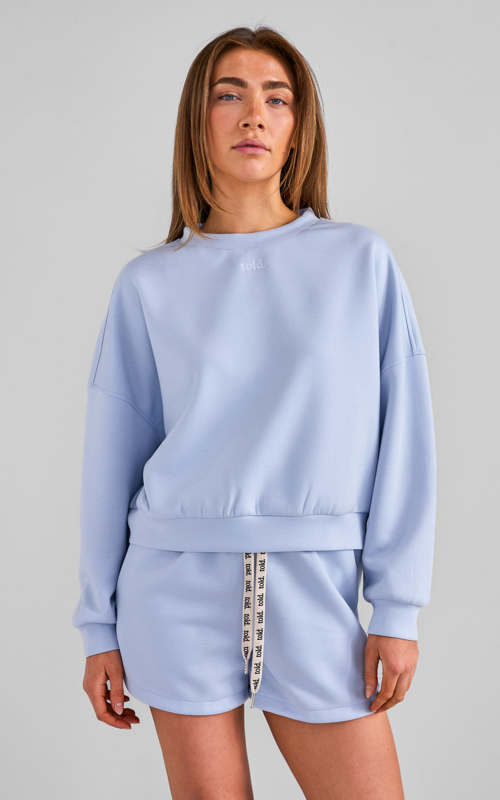 Rehka Crew Neck Jumper - Light Blue