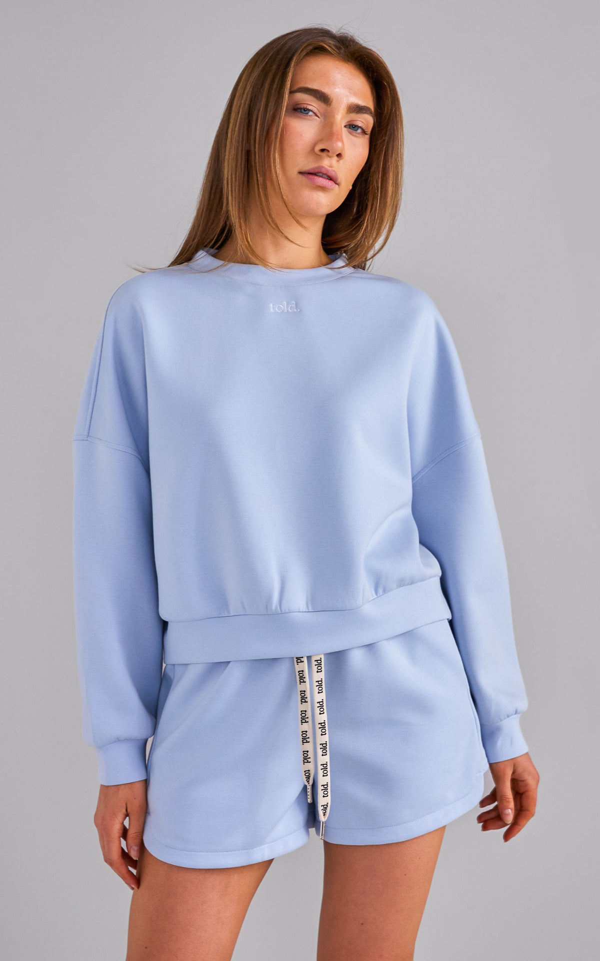 Rehka Crew Neck Jumper - Light Blue