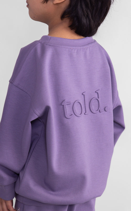 Luca Kids Crew Neck Jumper - Purple