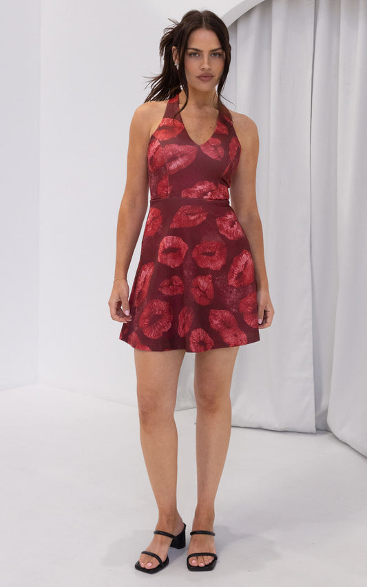 Rouge Mini Dress - Wine Kiss Print