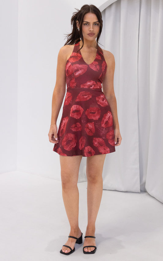 Rouge Mini Dress - Wine Kiss Print