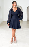 Sabra Mini Dress - Navy Texture