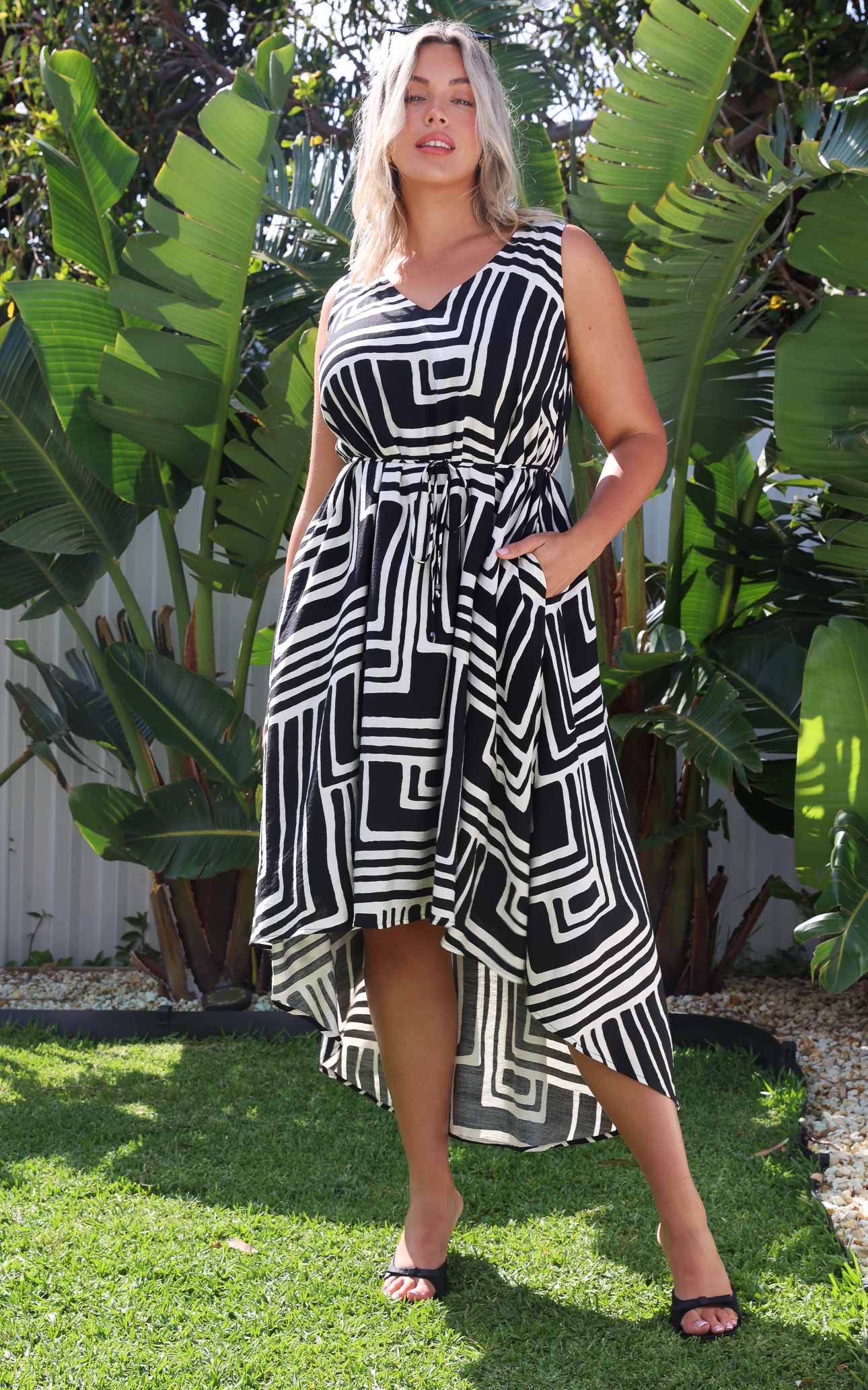 Sacha Maxi Dress - Black Cream Print