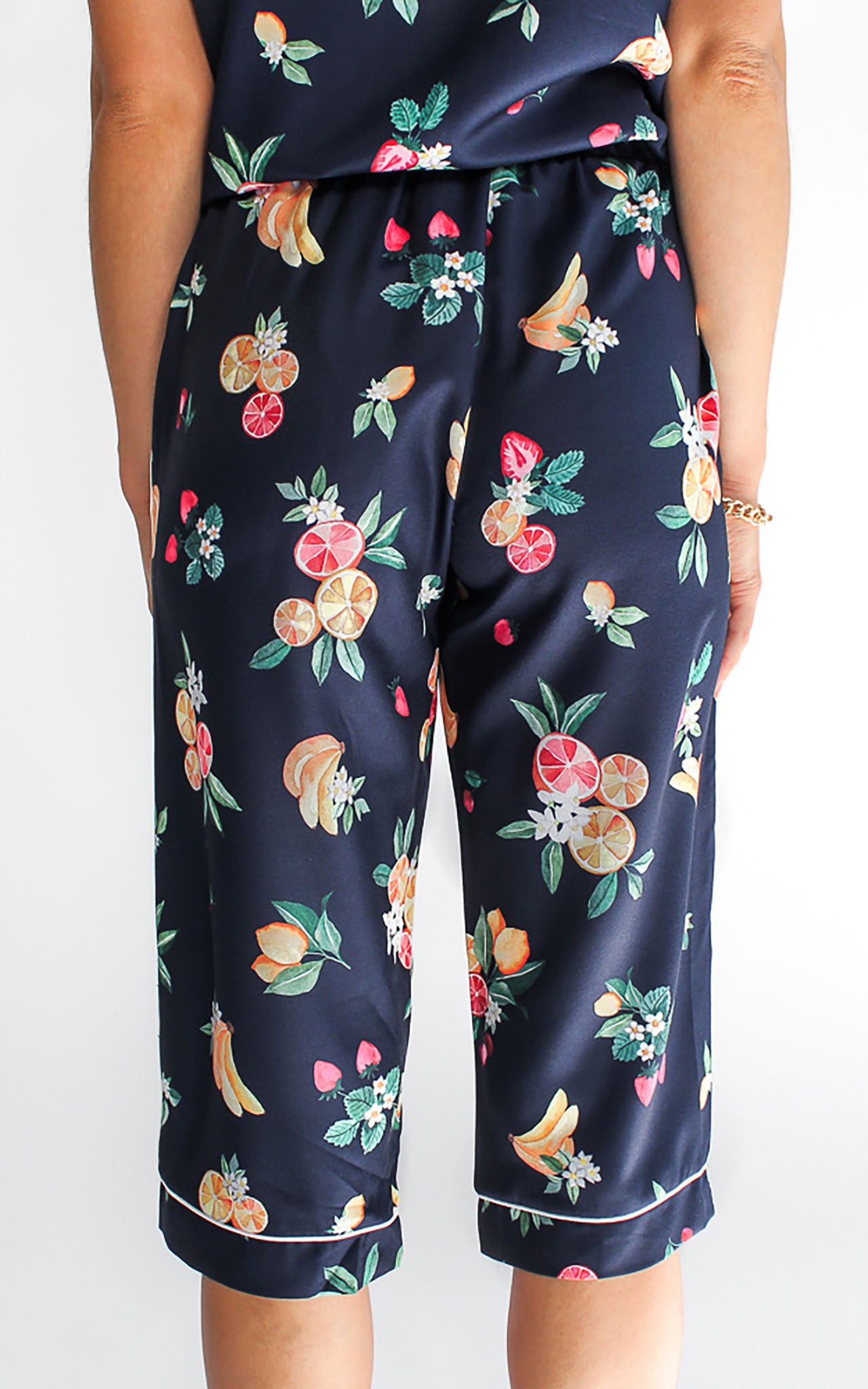 Sangria 3/4 Pj Pants - Navy Fruit