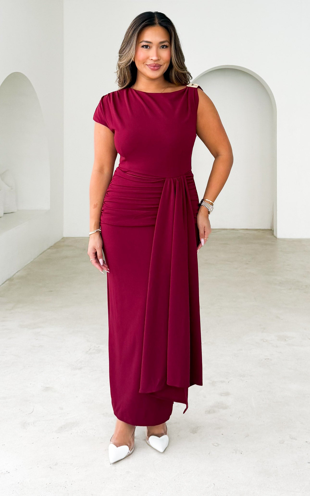 Saskia Maxi Dress - Wine