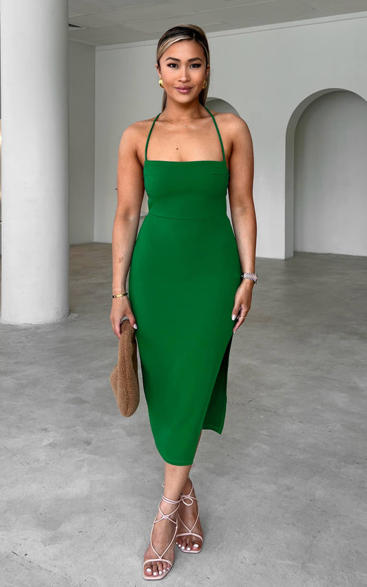 Saunders Midi Dress - Amazon Green