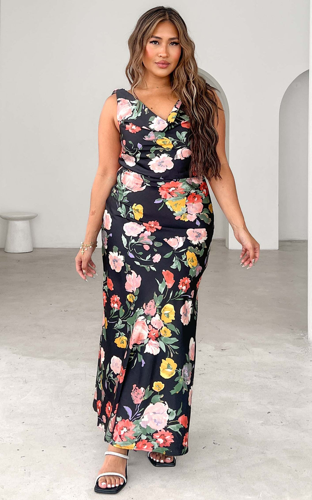 Schiffer Maxi Dress - Black Floral