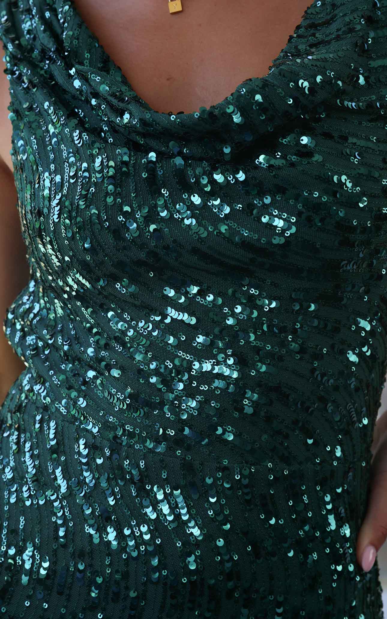 Schiffer Maxi Dress - Emerald Green Sequin