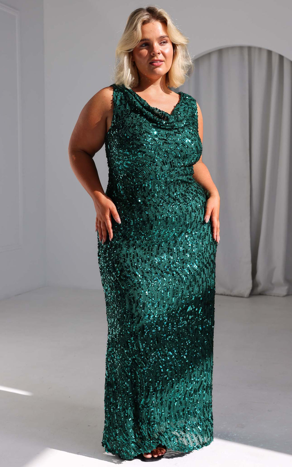 Schiffer Maxi Dress - Emerald Green Sequin