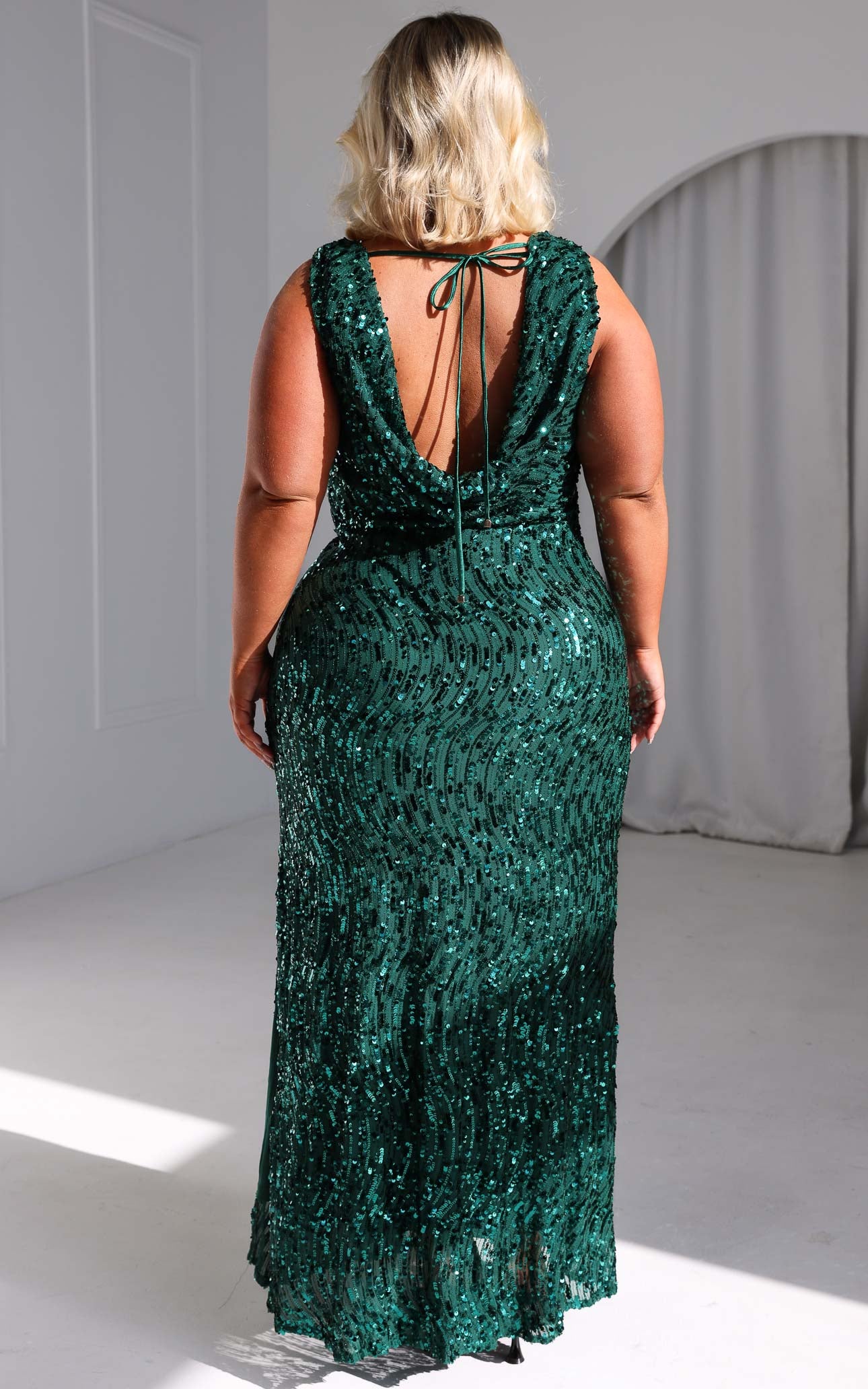 Schiffer Maxi Dress - Emerald Green Sequin