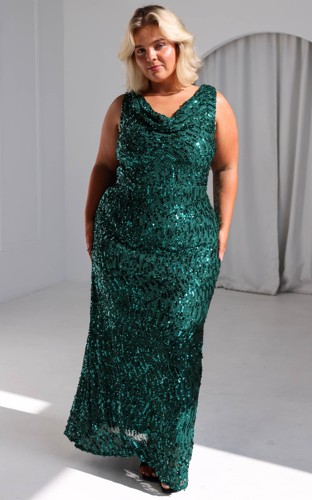 Schiffer Maxi Dress - Emerald Green Sequin