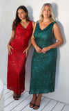 Schiffer Maxi Dress - Emerald Green Sequin