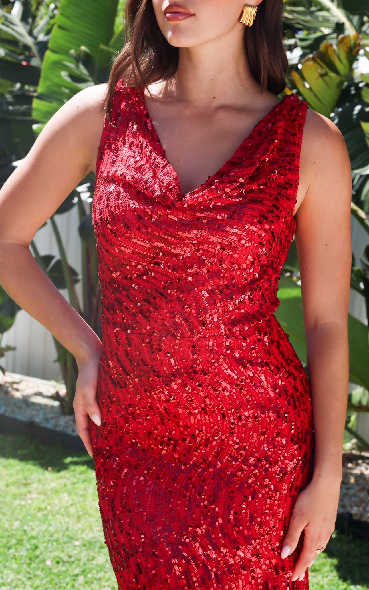 Schiffer Maxi Dress - Red Sequin