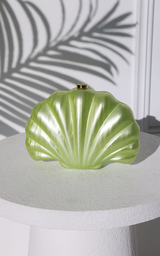 Serenade Shell Clutch Bag - Sage Pearl