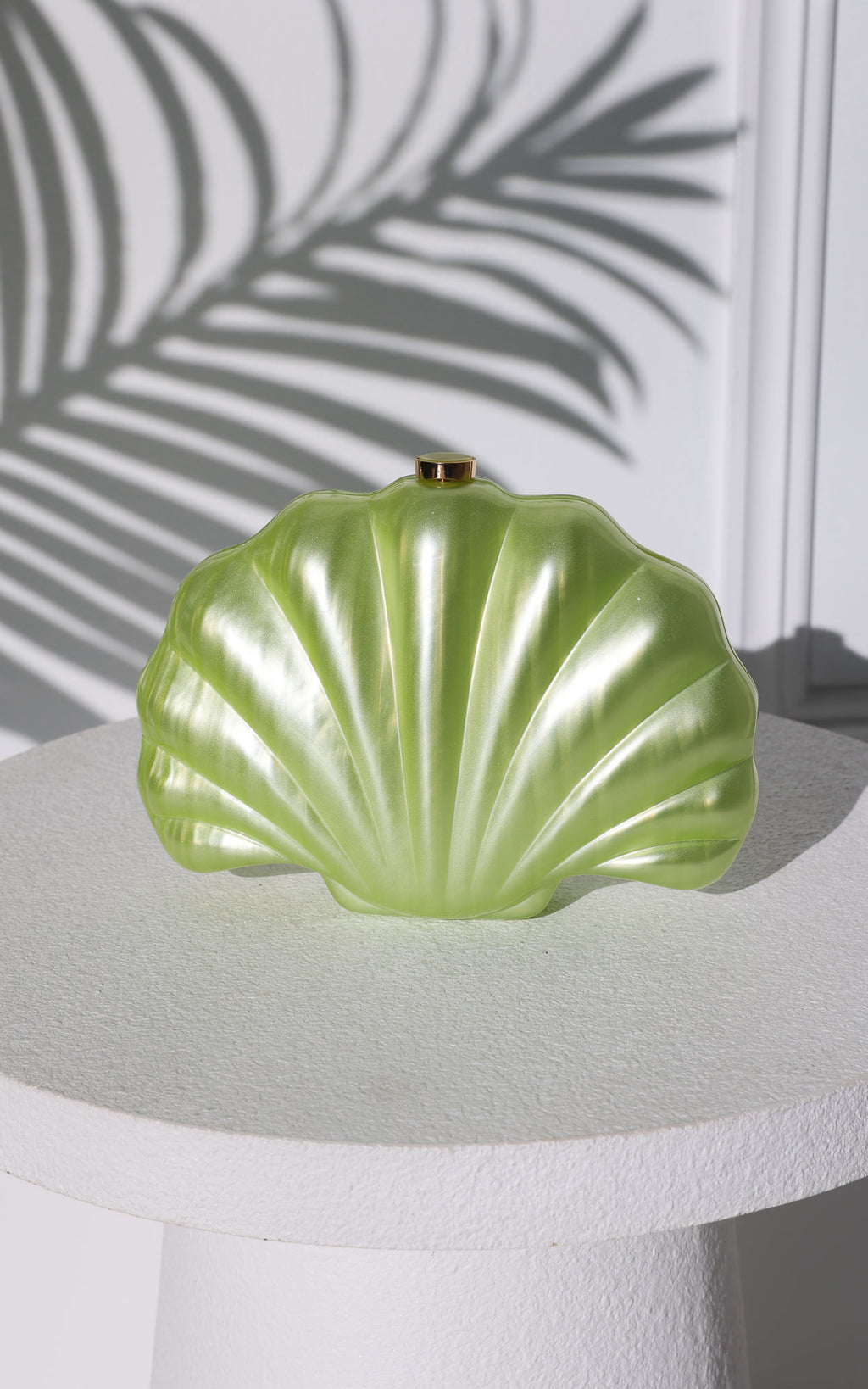 Serenade Shell Clutch Bag - Sage Pearl