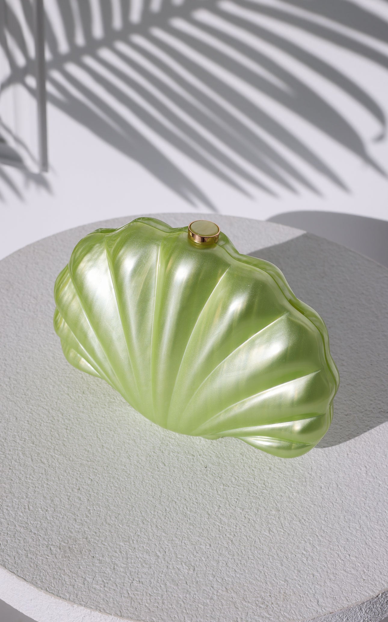 Serenade Shell Clutch Bag - Sage Pearl