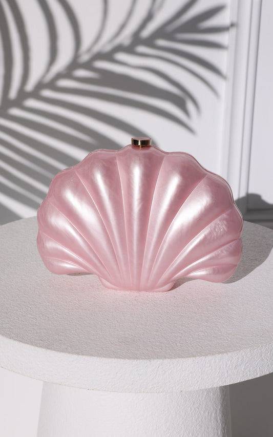 Serenade Shell Clutch Bag - Pink Pearl