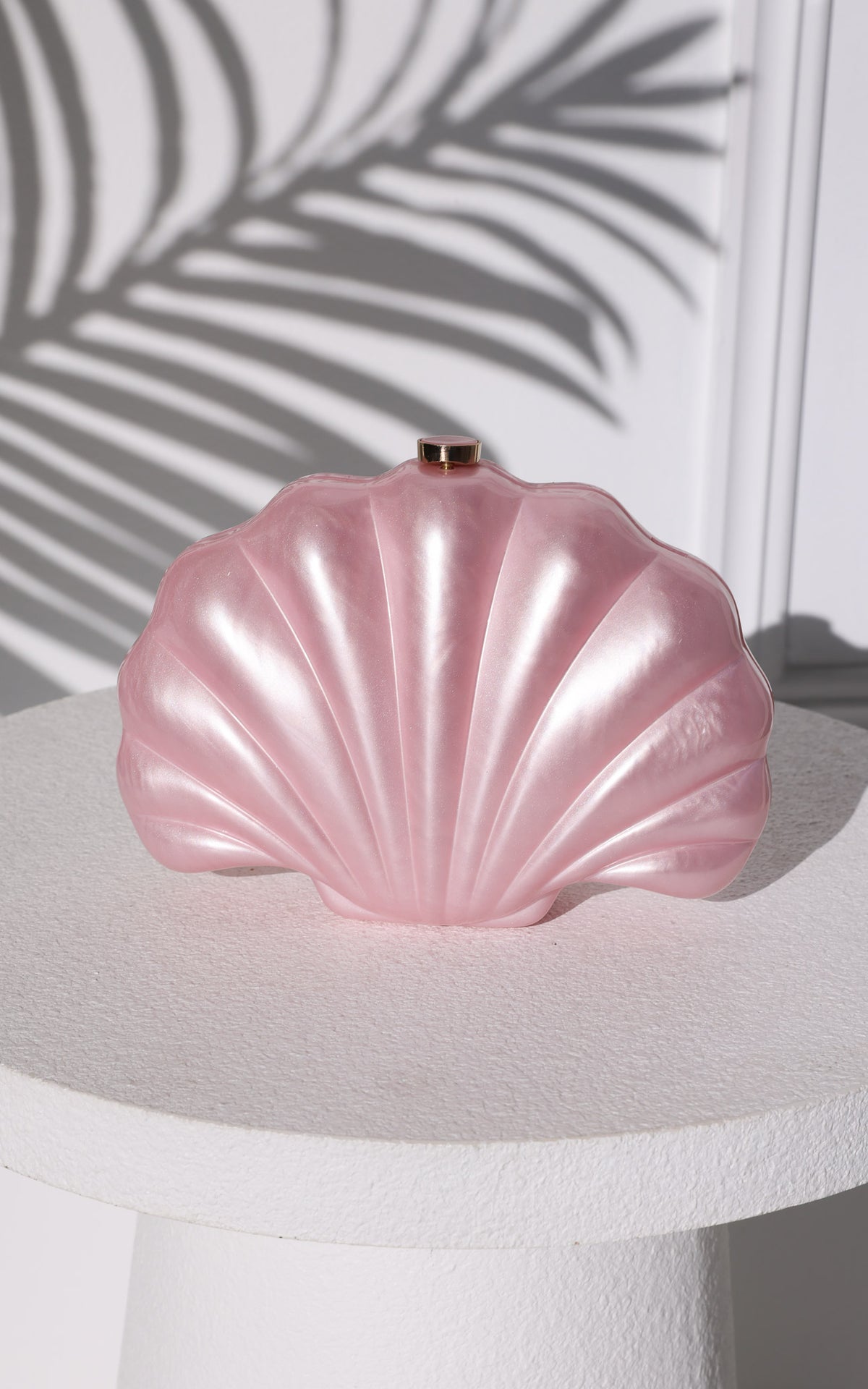 Serenade Shell Clutch Bag - Pink Pearl