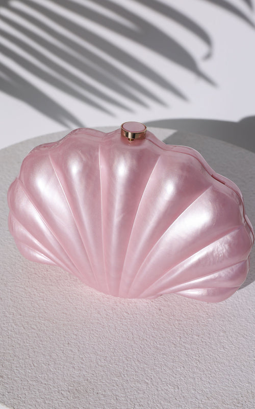 Serenade Shell Clutch Bag - Pink Pearl