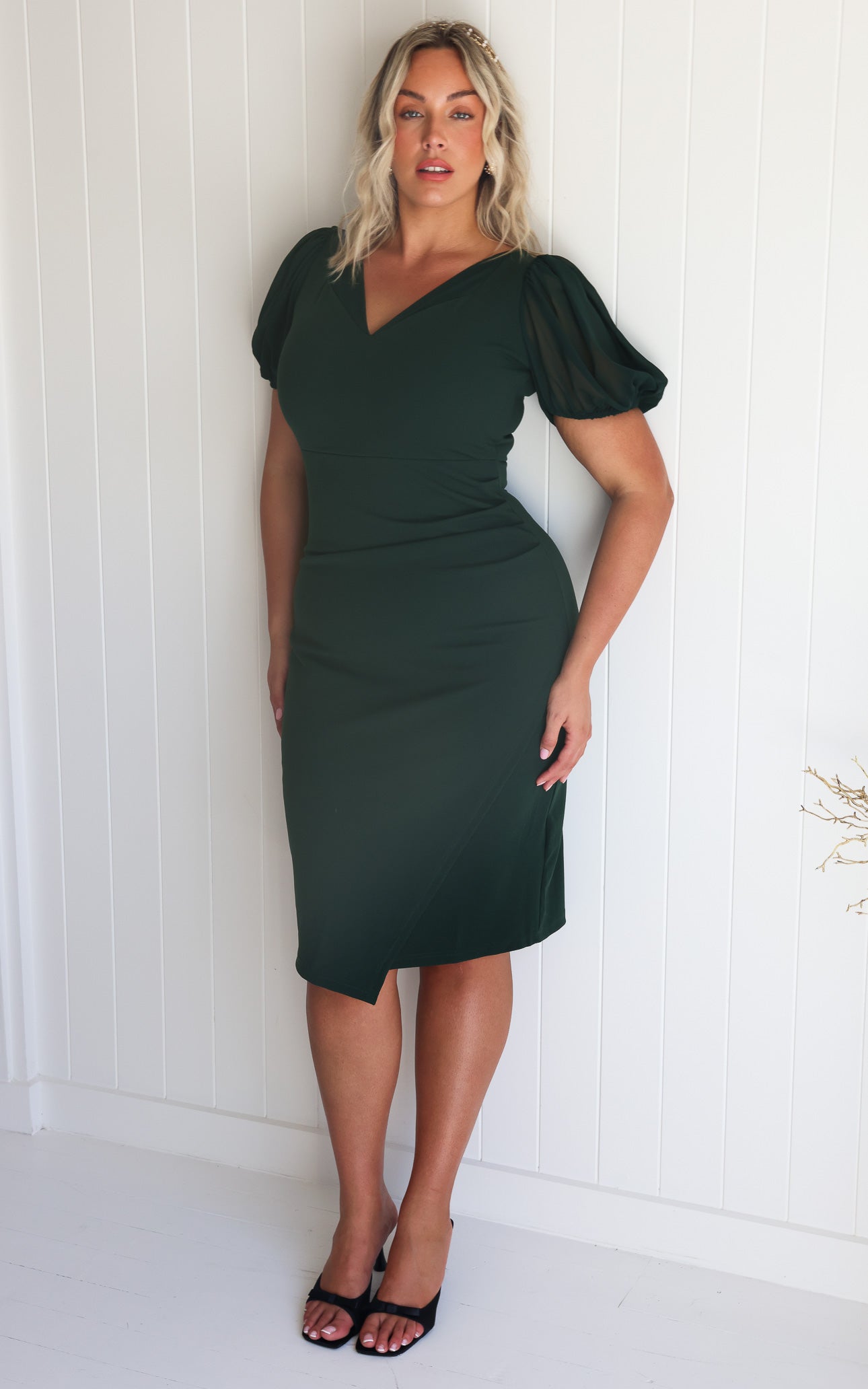 Serene Midi Dress - Emerald