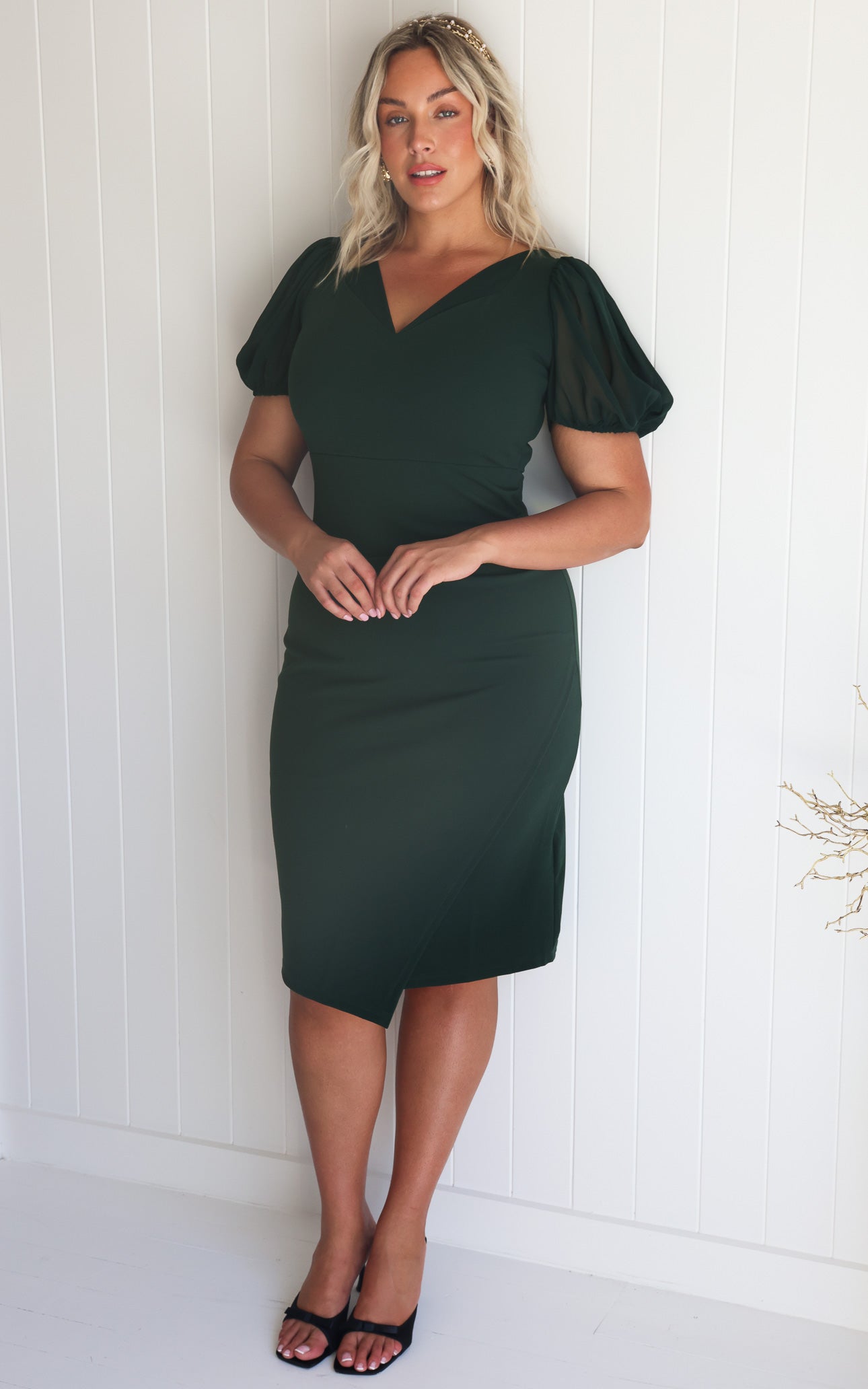 Serene Midi Dress - Emerald