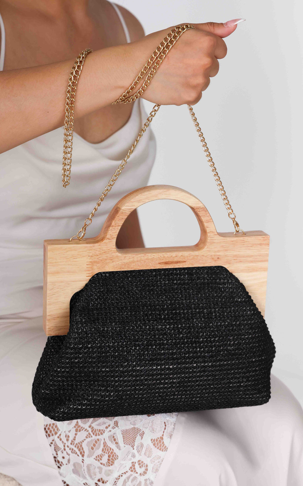Seychelles Straw Bag - Black