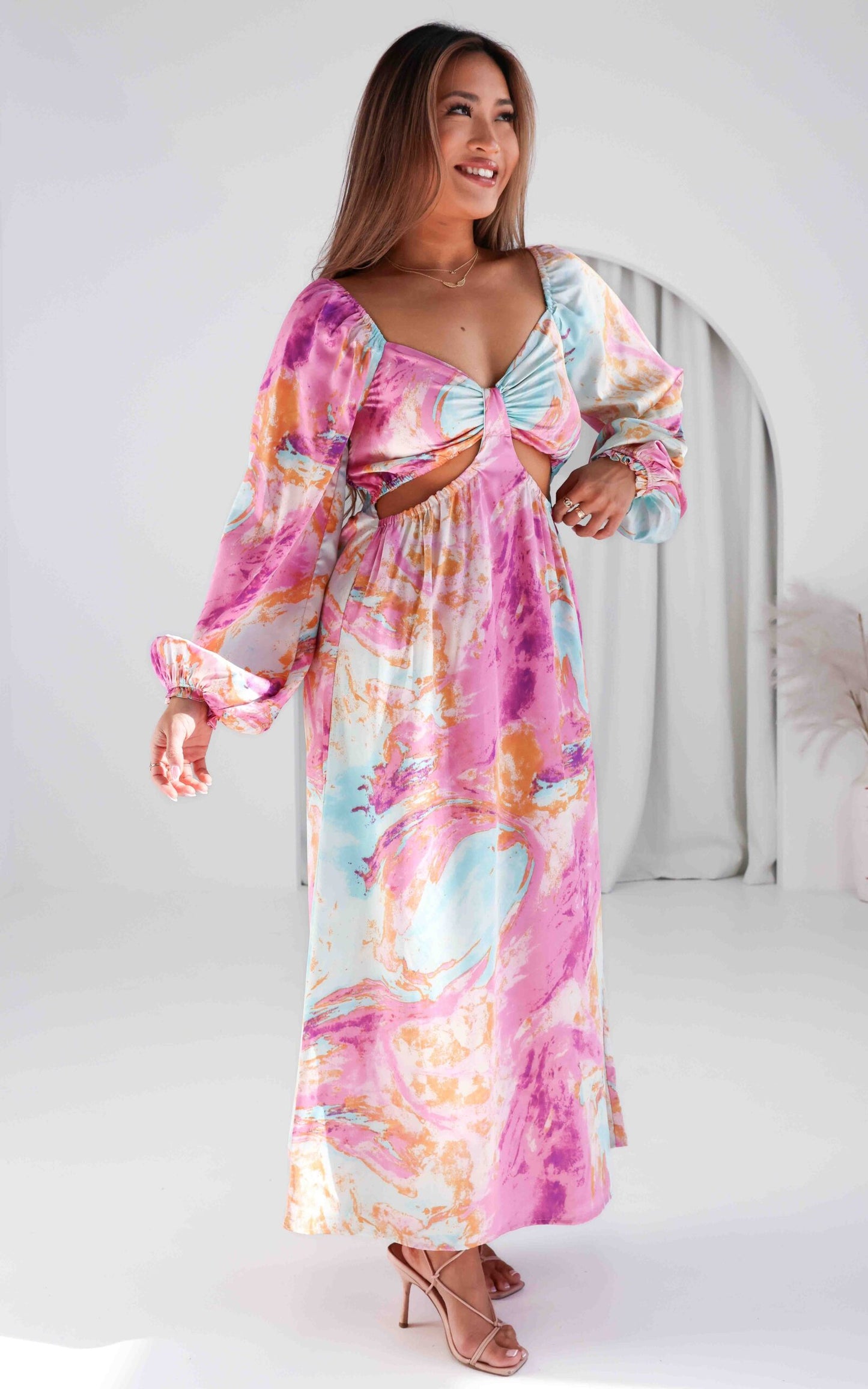 Shanade Maxi Dress - Purple Multi Abstract Print