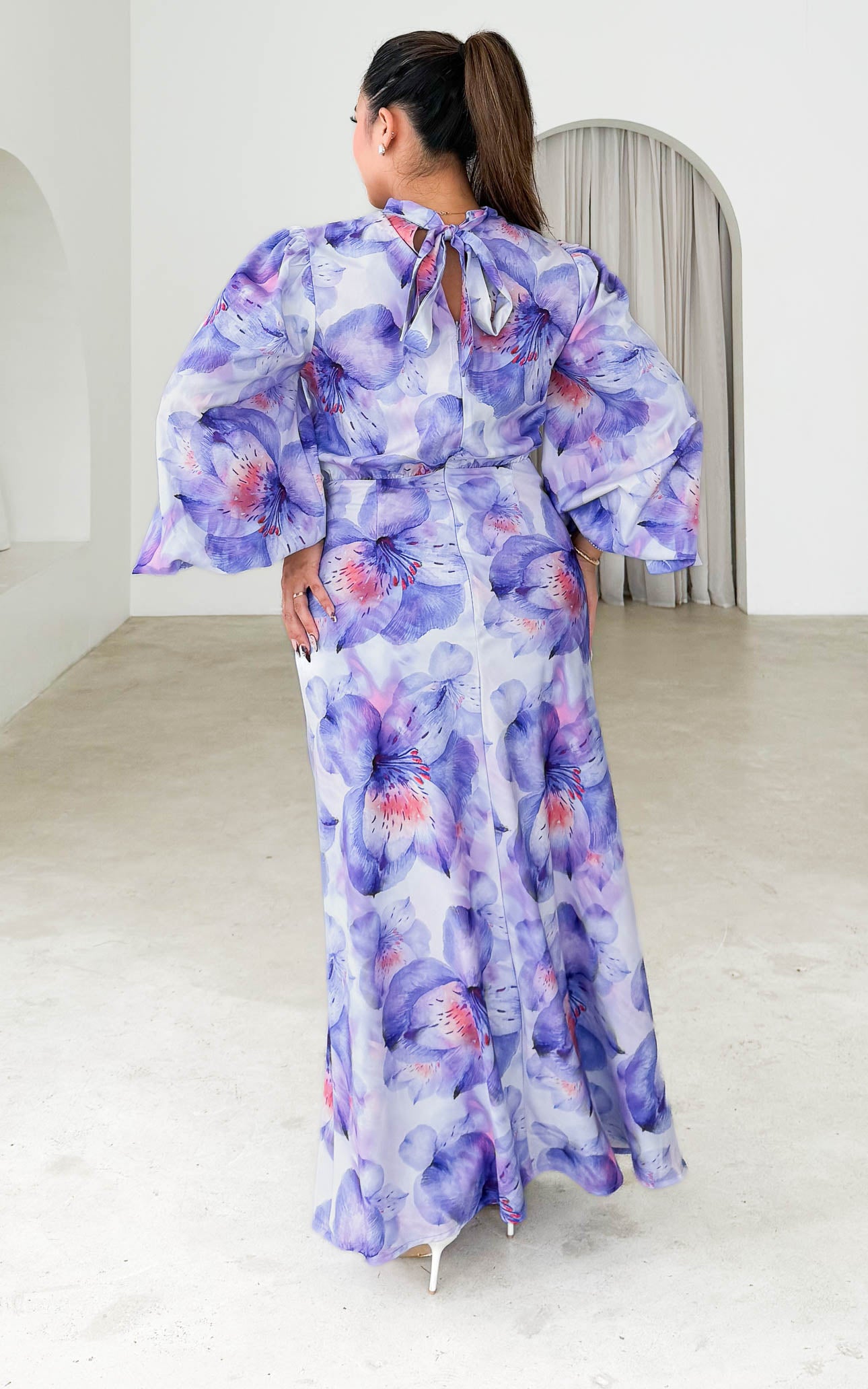 Sigrid Maxi Dress - Purple Floral