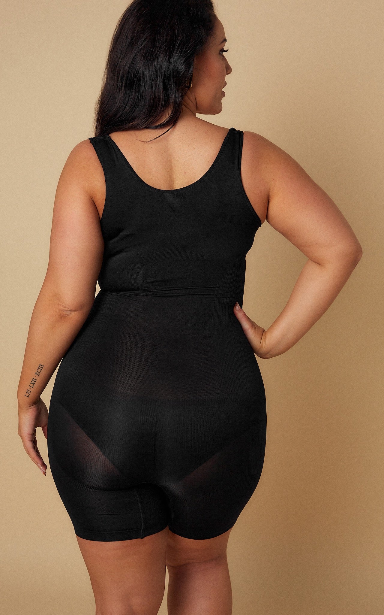 Sirena Open Bust Shapewear Bodysuit Shorts - Black