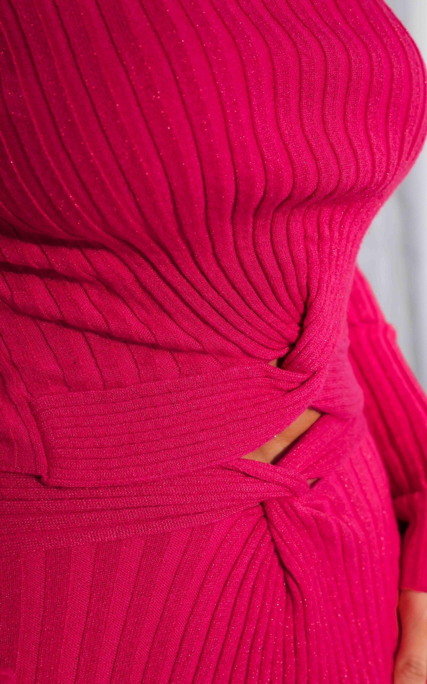 Solita Knit Crop Top - Hot Pink Metallic